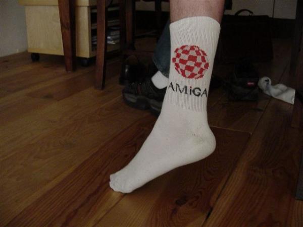 Amiga socks - one of my feet