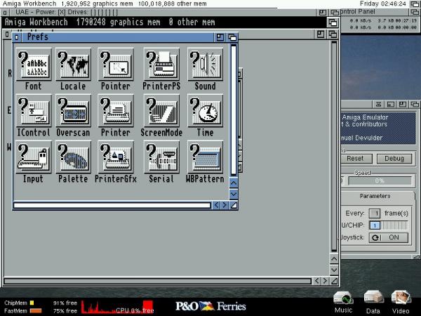 UAE running on an Amiga