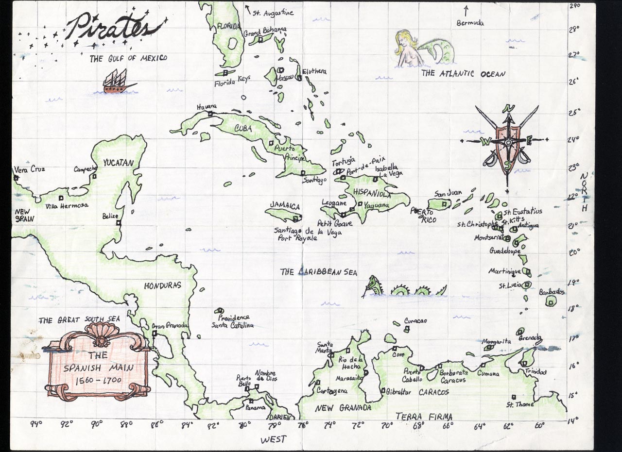 Hand drawn Pirates map!