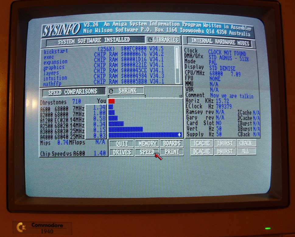 Minimig running Sysinfo