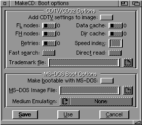 MakeCD 3.2d Beta 10 - CDTV/CD32/MSDOS CD boot options