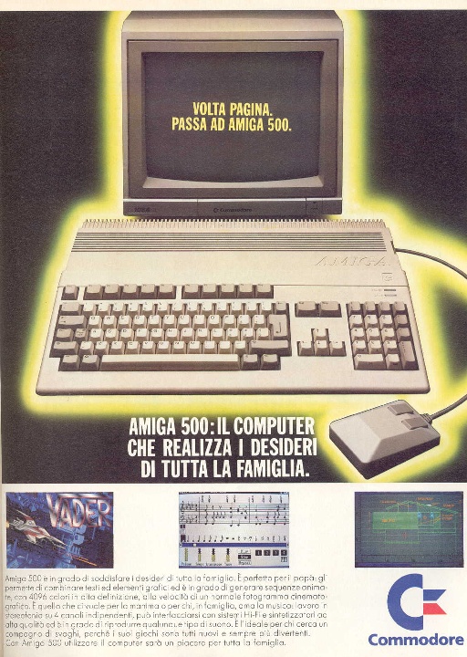 italian advertising of the Amiga 500