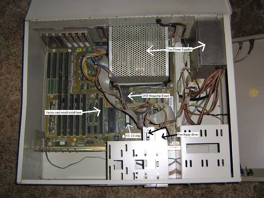 BOMAC tower case for A2000 (inside view)