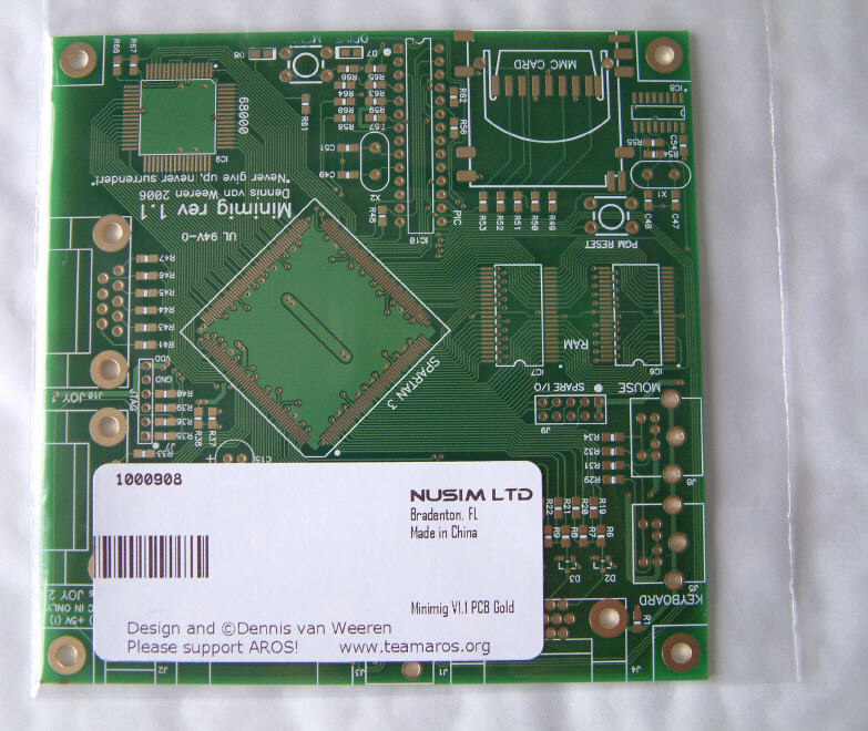Minimig v1.1 PCB - Bare. Gold finish