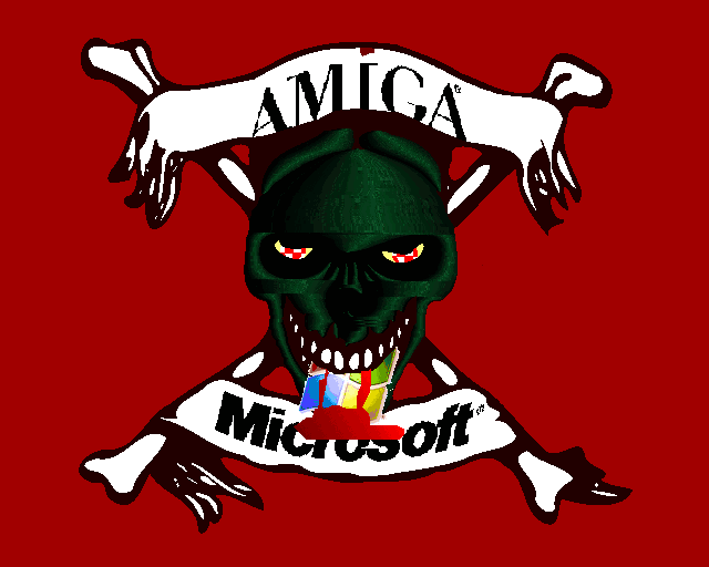 Amiga Skull biting MIcrosoft