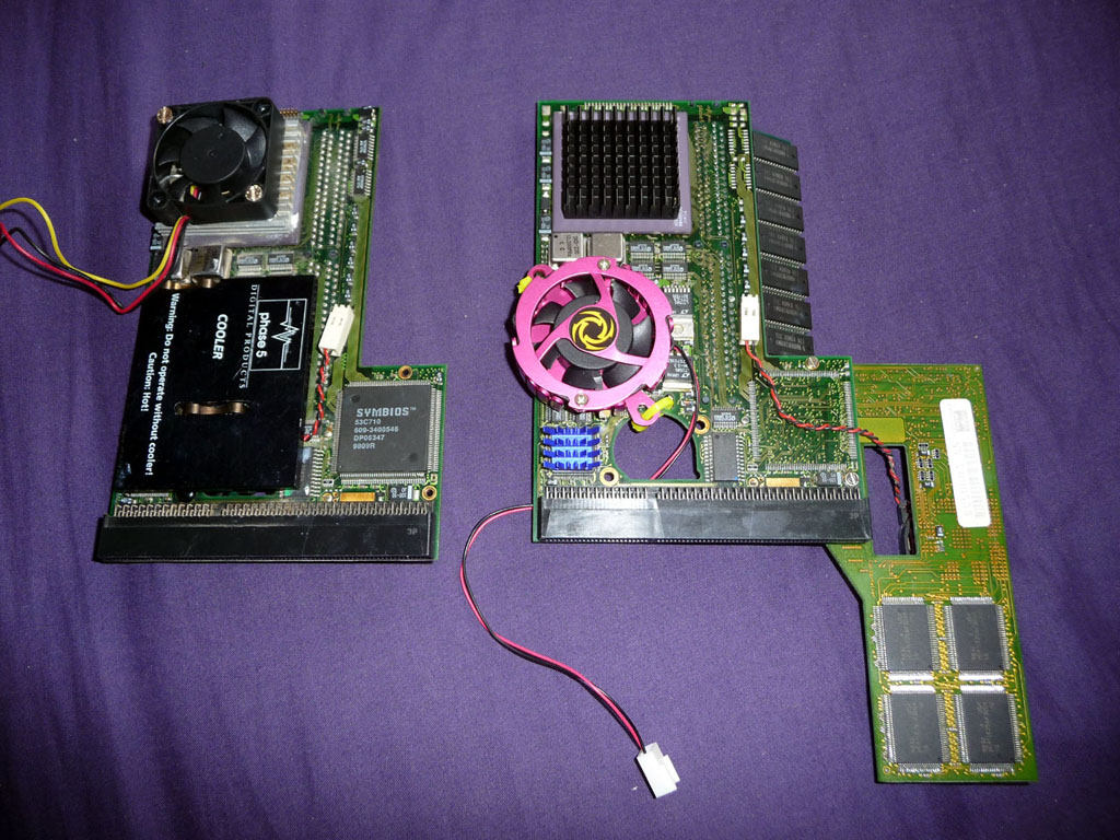 Two Blizzard PPC cards in my posession; 603e+ 160mhz / 040 25mhz & 603e 200mhz / 060 50mhz