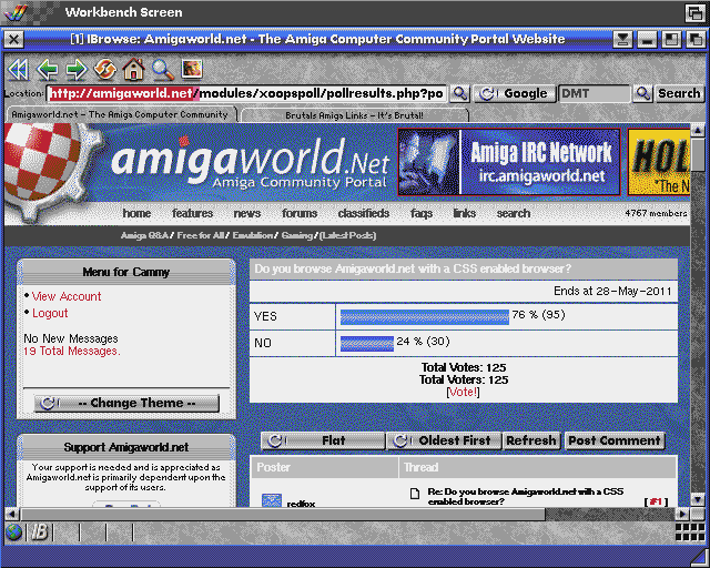 AmigaWorld in IBrowse on A600