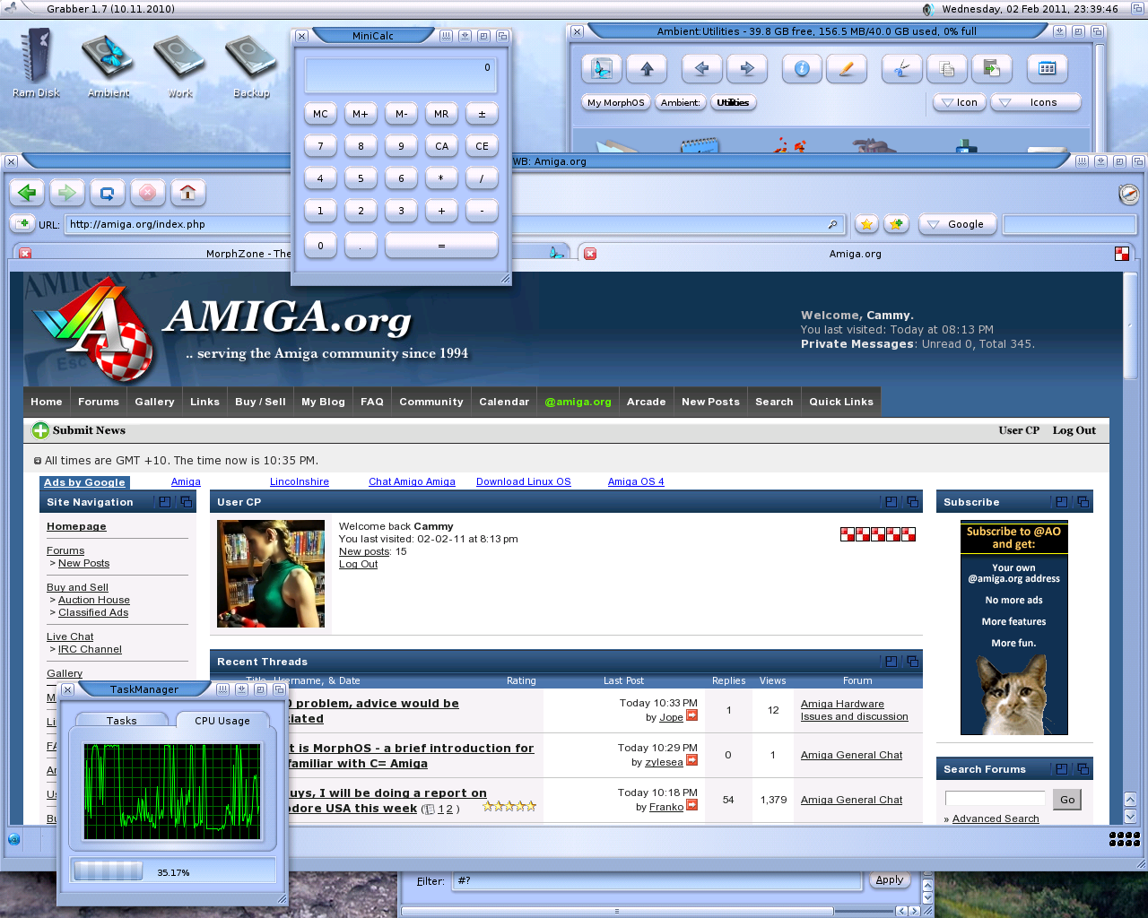 Amiga.org through Origyn Web Browser on MorphOS