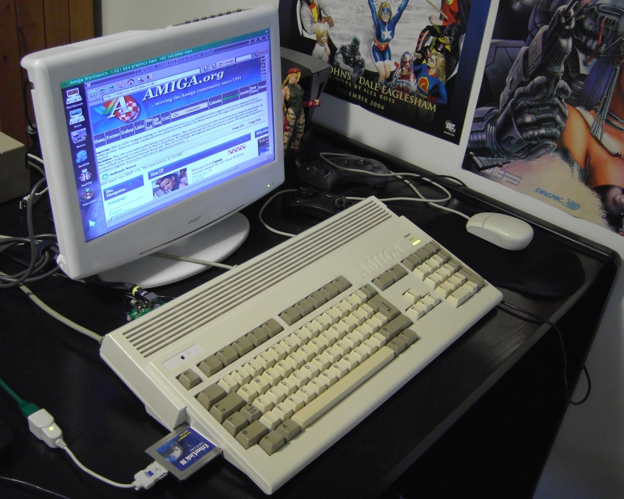 My A1200 browsing Amiga.org