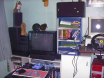 Left hand side of the cave that is my desk and TV corner